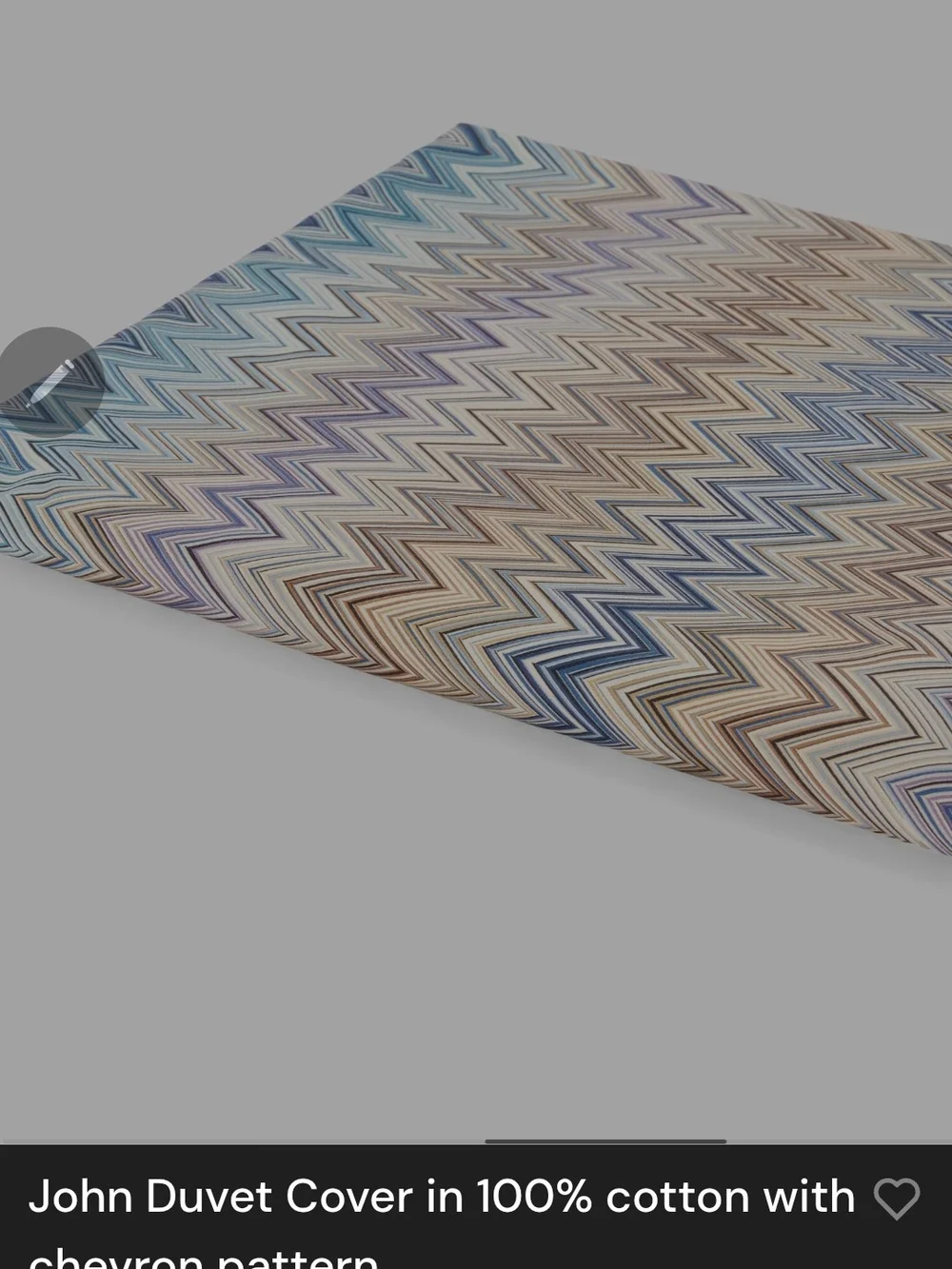 NWT Missoni Chevron John QUEEN Duvet  SET W/2 Shams. Made In ITALY. Never Opened